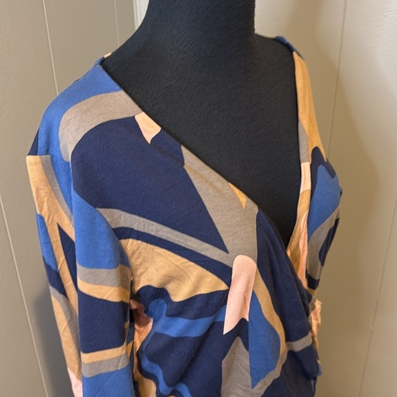 Boden Women’s 16L/Extra Large Midi Dress Long Sleeve Wrap Retro Pattern - Picture 2 of 6